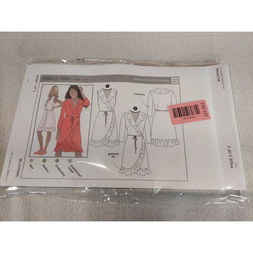 Style Arc Giselle Dress Womens Pattern Wrap Ruffle Hem Size 18-30 New Uncut
